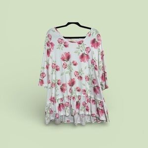 Floral Print Women's Tunic Top